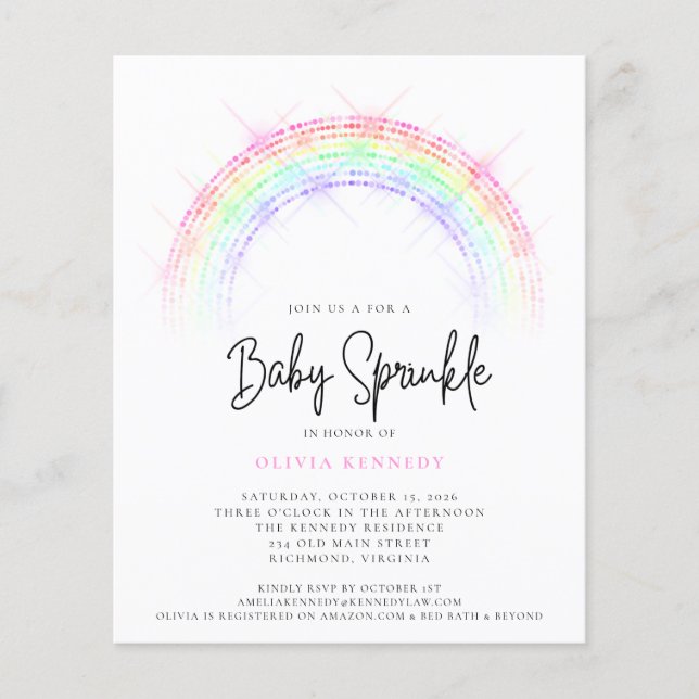 Budget Baby Sprinkle Sparkling Rainbow Baby Shower (Vorderseite)