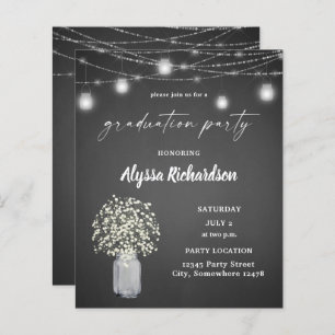Budget Babys Breath & Chalkboard Graduierungsparty