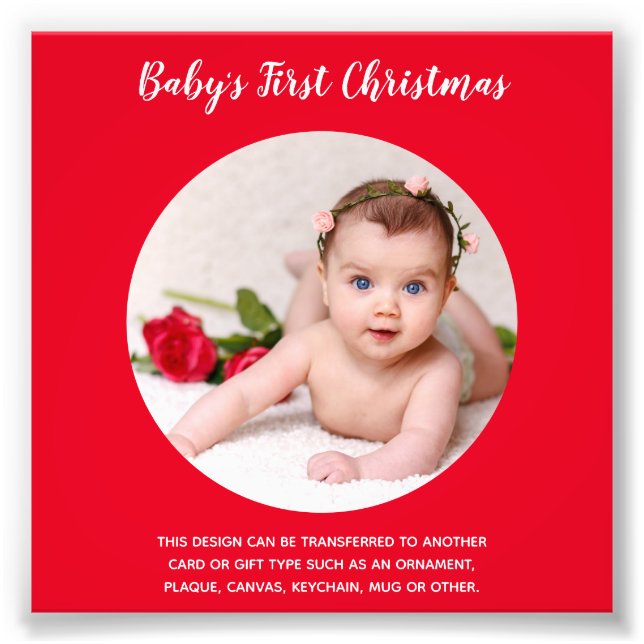 Budget Babys Erste Weihnachtsvorlage lädt ein Fotodruck (Vorne)