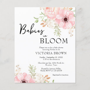 Budget Babys in Bloom Baby Dusche Einladung