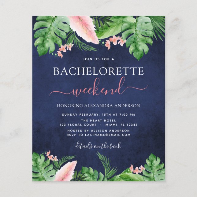 Budget Bachelorette Wochenende Reiseprogramm Tropi (Vorderseite)