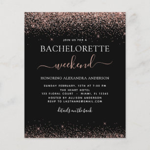 Budget Bachelorette Wochenende Rosa Rose Gold Glit Flyer