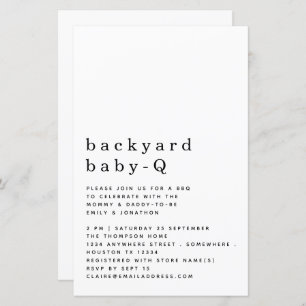 Budget Backyard Baby Q GRILLEN Shower Einfache Ein