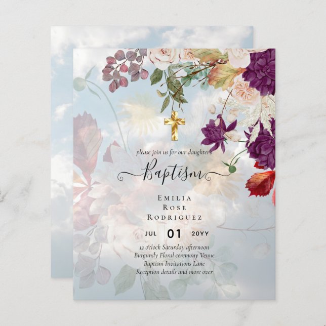BUDGET BAPTISM Herbst florale Weihnachtsfeier Inv. (Vorne/Hinten)