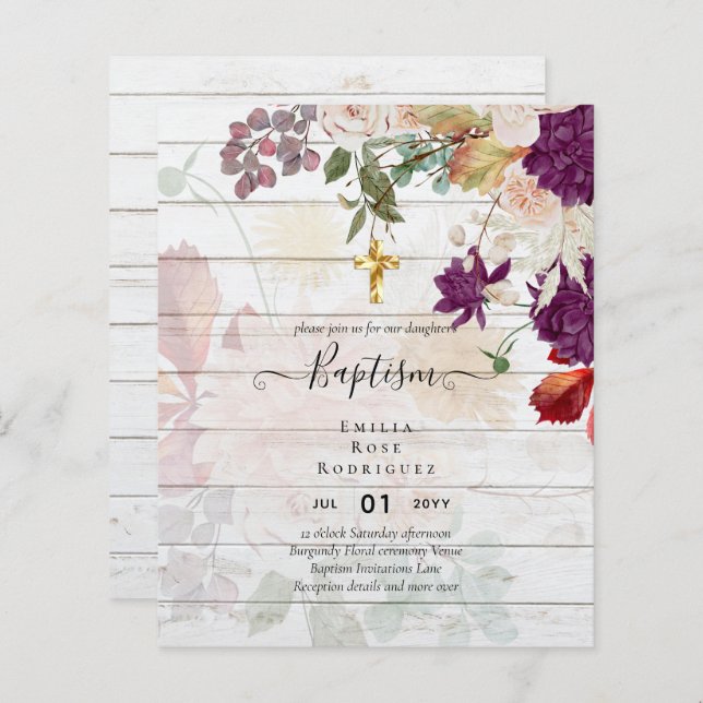 BUDGET BAPTISM Herbst florale Weihnachtsfeier Inv. (Vorne/Hinten)