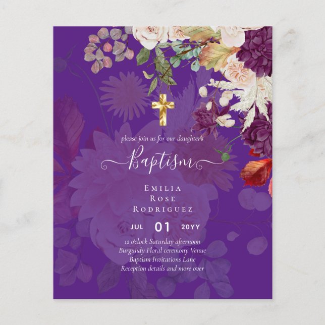 BUDGET BAPTISM Herbst florale Weihnachtsfeier Inv. Flyer (Vorne)