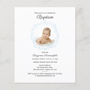 Budget Baptism Religious Event Baby Foto Einladung