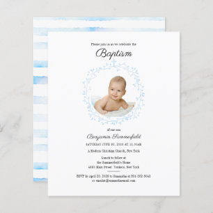 Budget Baptism Religious Event Baby Foto Einladung