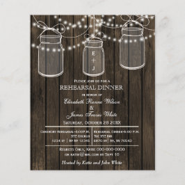 Budget Barn Wood Mason Jar Probe Dinner einladen