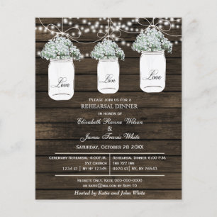 Budget Barn Wood Mason Jar Probe Dinner einladen