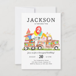 Budget Barnyard Animals Truck Kids Farm Geburtstag Mitteilungskarte