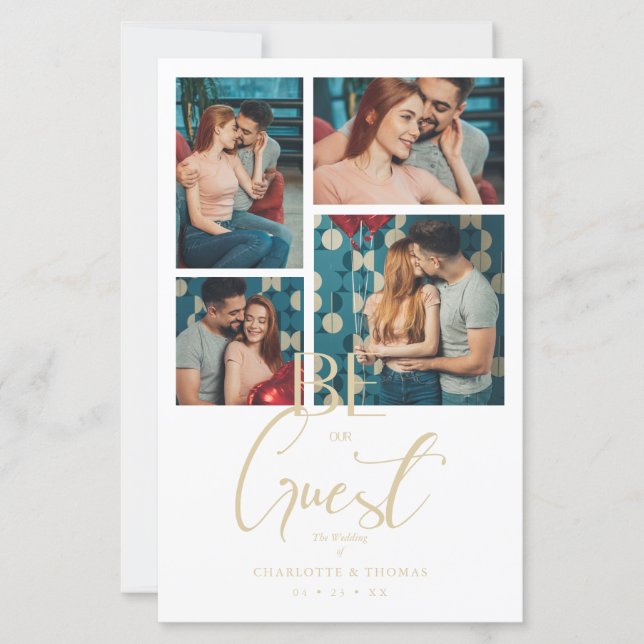 Budget Be our Guest Quote White Fancy Wedding (Vorderseite)