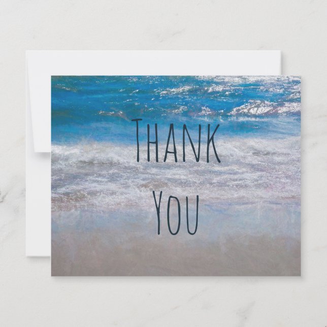 Budget Beach Blue Coastal Ocean Wave Vielen Dank (Rückseite)