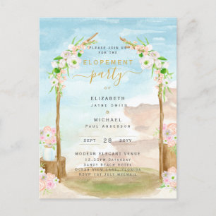 BUDGET Beach Coast Elopement Party laden Postkarte