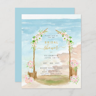 BUDGET Beach Coastal Bridal Dusche Einladung