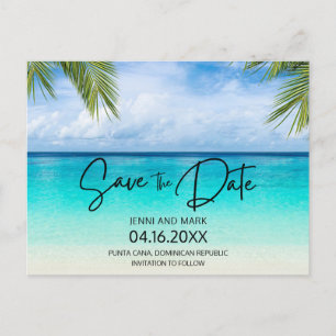 Budget Beach Wedding Save the Date Ankündigungspostkarte