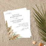 Budget Beachy Boho Pampas Grass Wedding<br><div class="desc">** SATIN PAPIER IST PAPIERTHIN. AKTUALISIEREN SIE DAS PAPIER FÜR EIN BILDERPAPIER. HAT EINE OPTION FÜR ENVELOPES. *** Rette Geld für Einladungen mit dieser kleineren Einladung, die eine Option für Umschläge hat. Holen Sie sich Ihre Gäste mit Ihren Einladungen zur Hochzeit des Boho Beachy Pampas Grass für Ihre phantastische Hochzeit....</div>