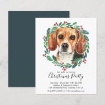 Budget Beagle Hunde Weihnachten Party Einladung