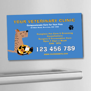 Budget bearbeitbar Veterinär Haustierpflege Magnetische Visitenkarte