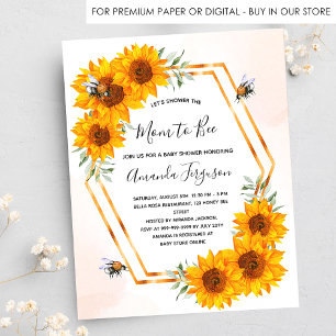 Budget Bee Baby Shower Sonnenblumen-Einladung