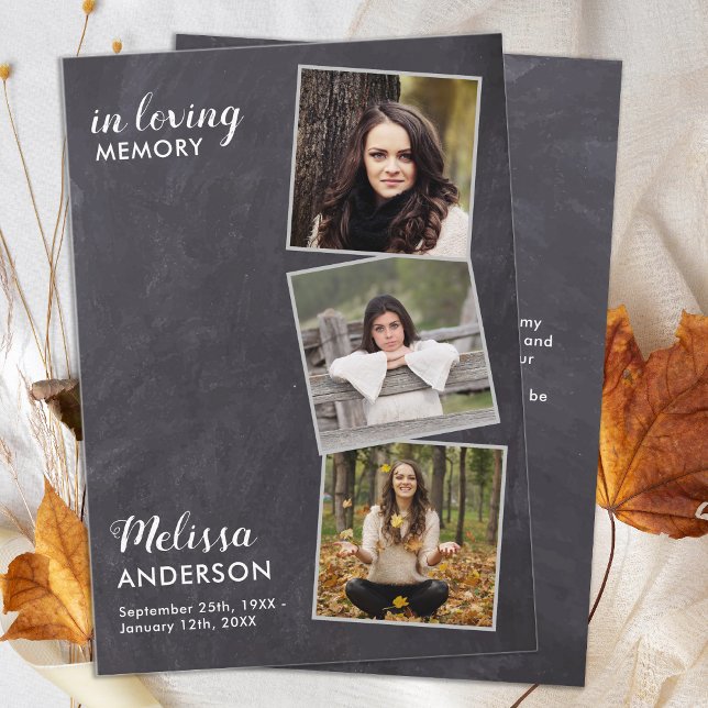 Budget Beerdigung Danke 3 Foto Beileid Mitteilungskarte (Von Creator hochgeladen)