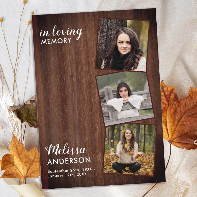 Budget Beerdigung Vielen Dank 3 Foto Memorial Mitteilungskarte (Von Creator hochgeladen)