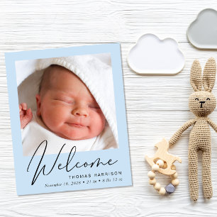 Budget Begrüßung 4 Foto Blue Birth Ankündigung
