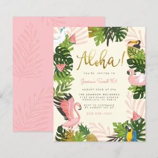 Budget Beige Aloha Hawaii Tropical Gold Geburtstag