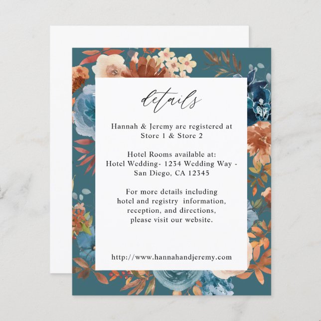 Budget Beige & Dusty Blue Floral Details - Aquamar (Vorne/Hinten)