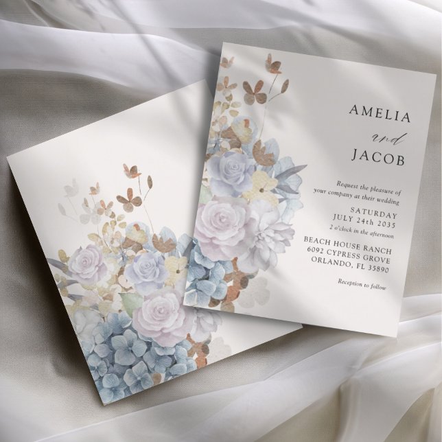 Budget Beige Florale Wasserfarben-Hochzeit (Von Creator hochgeladen)