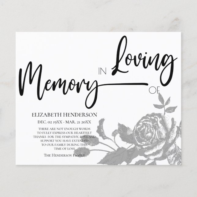 Budget Beileid/Danke. Flyer (Vorne)