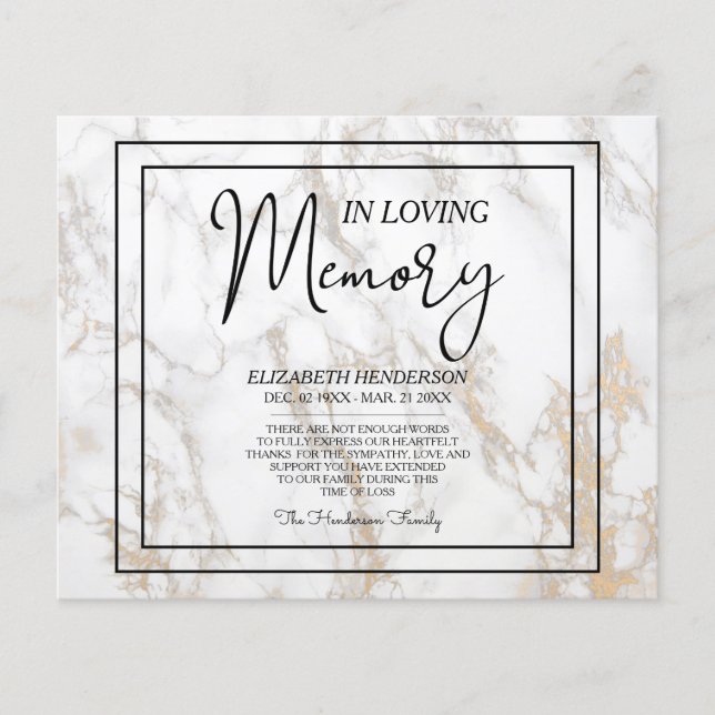 Budget Beileid in Liebe Erinnerung. Flyer (Vorne)