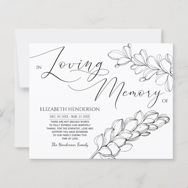 Budget Beileid Memory /Danke. (Vorderseite)