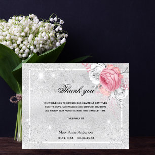 Budget Beileid silber pink vielen Dank