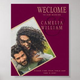 BUDGET Berry Gold Wedding FOTO Begrüßung Poster