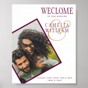 BUDGET Berry Gold Wedding FOTO Begrüßung Poster