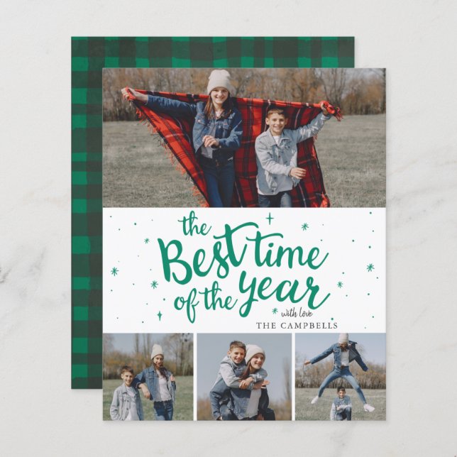 Budget Best Time of the Year Foto Holiday Card (Vorne/Hinten)