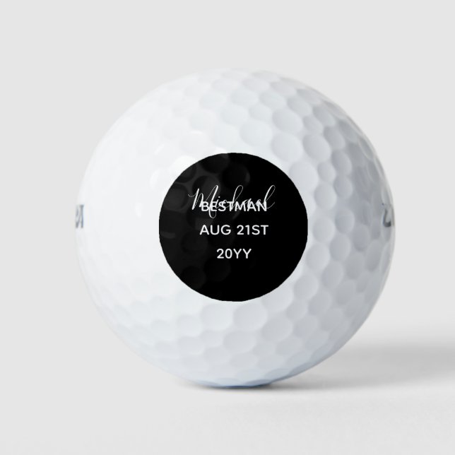 BUDGET Bestman Trauzeuge GIFTS Classic Black Golfball (Vorderseite)