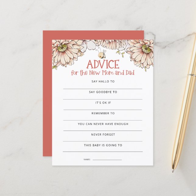 Budget Bienenberatung Mama für Vater Baby Shower G (Vorderseite/Rückseite Beispiel)