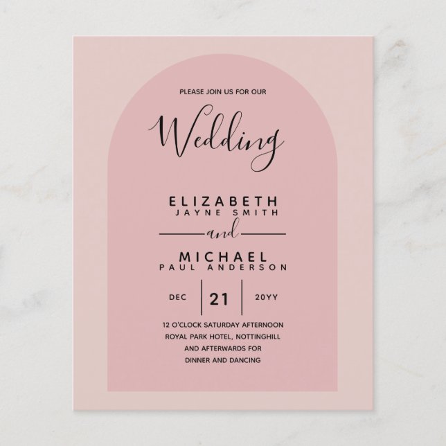 BUDGET Bilingual Spanish Boda English Wedding Flyer (Vorne)