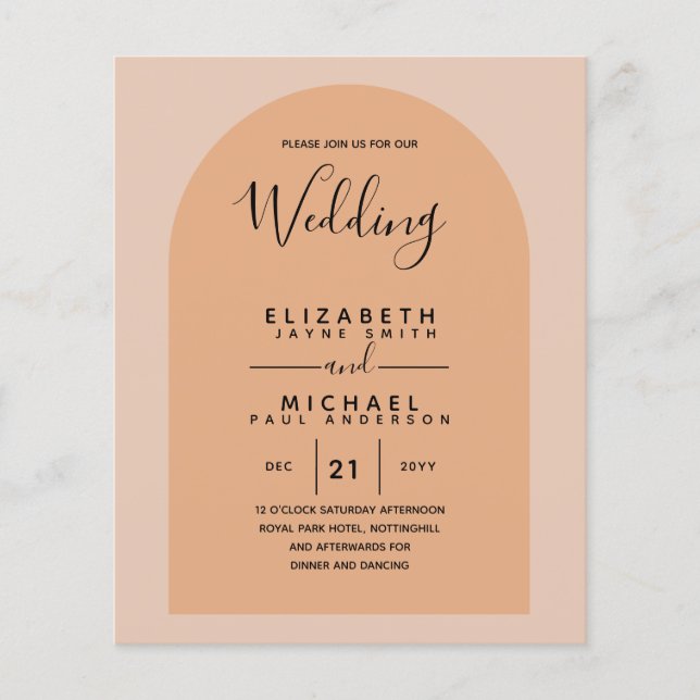 BUDGET Bilingual Spanish Boda English Wedding Flyer (Vorne)