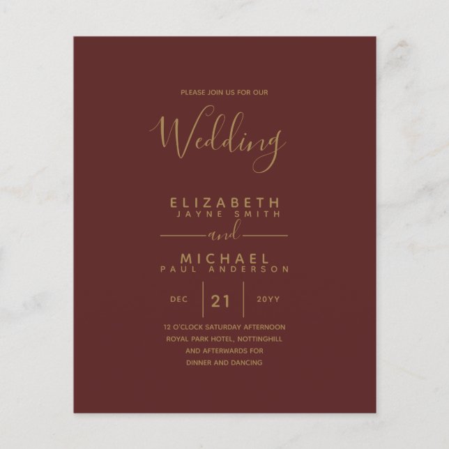 BUDGET Bilingual Spanish Boda English Wedding Flyer (Vorne)