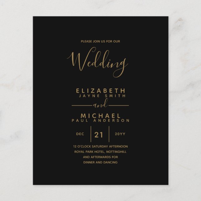 BUDGET Bilingual Spanish Boda English Wedding Flyer (Vorne)