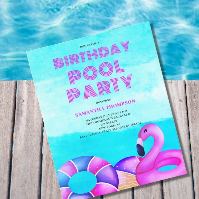 Budget Birthday Pool Party Einladung (Von Creator hochgeladen)