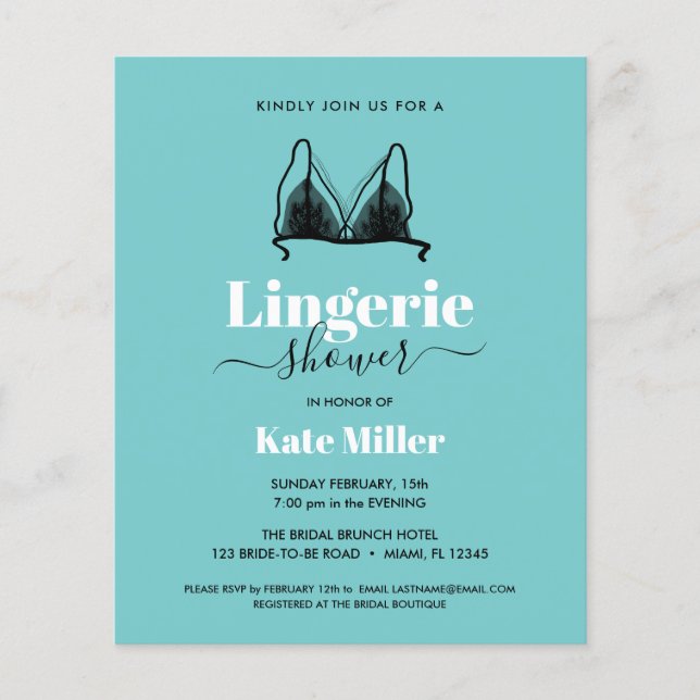 BUDGET Black Aqua Ooh La Lingerie Brautparty (Vorderseite)