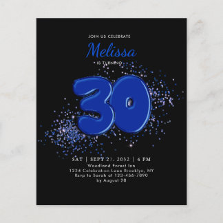 BUDGET Black Blue 30. Balloons Confetti Geburtstag