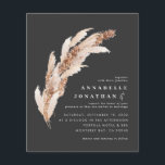 Budget Black Boho Pampas elegante Hochzeit einlade Flyer<br><div class="desc">Budget natürliche botanische Pampasgras Wasserfarben und Skript Hochzeitseinladung mit Platz für QR-Code. Moderne Trend Design Kollektion in zeitgenössischer Trend Terrakotta,  aquamarin,  schwarz und natürlich beige Farbgebung.</div>