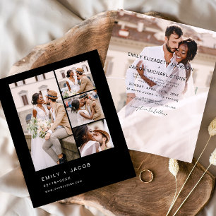 Budget Black Elegant Minimalistisch Hochzeitseinla