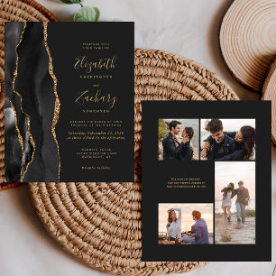 Budget-Black-Gold-Achat-4-Foto-Hochzeits-Einladung