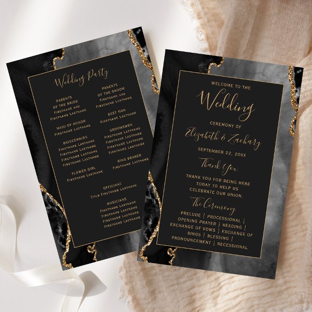 Budget Black Gold Achat Dunkle Hochzeitsprogramm (Von Creator hochgeladen)